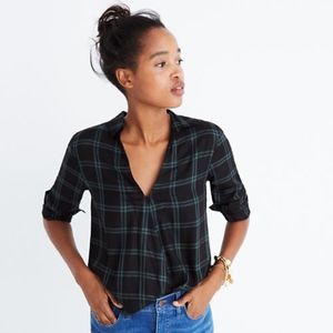 Madewell Wrap-Front Shirt in Palma Plaid